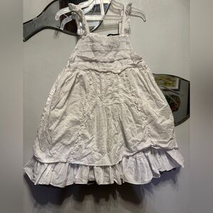 Calvin Klein white linen layered dress 4T